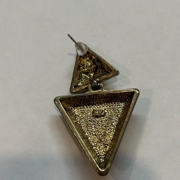 Geometric Gold and Brown Necklace Set - Picture 3 of 5